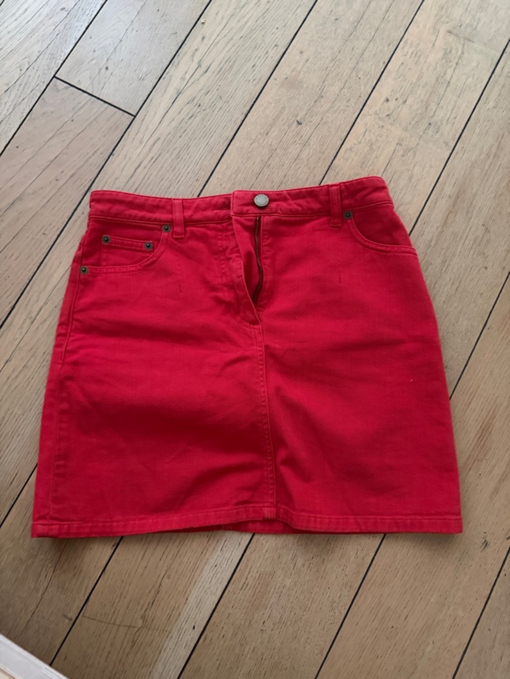 Alberta Ferretti red denim skirt Size 4